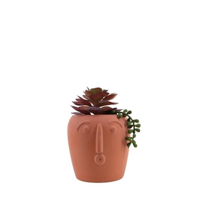 Plante artificielle pot rond terracotta 11x16cm ORNAMI