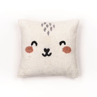 Coussin déhoussable tufté imprimé animalier coton FUNNY TODAY