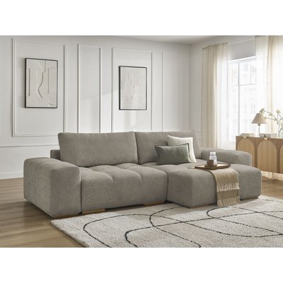 Canapé d'angle convertible 4 places en tissu bouclette, ANAKIN BOBOCHIC