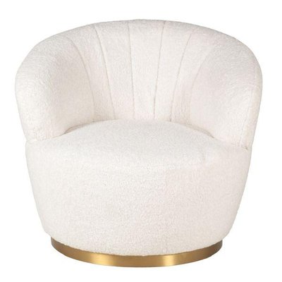 Fauteuil tissu effet mohair crème pivotant Venus ZAGO