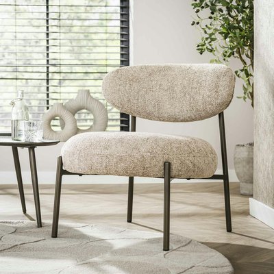 Fauteuil de salon confortable – tissu chenille sable CREEK PIER IMPORT