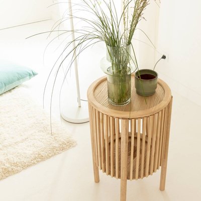Table de chevet ronde en bois de pin  VÉNUS MADE IN MEUBLES 