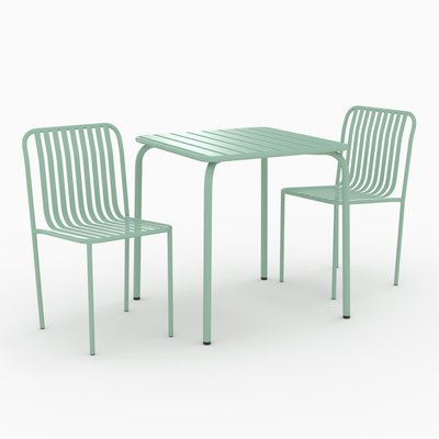 Table et chaises de jardin en métal 2 personnes - YUMI RENDEZ-VOUS DÉCO