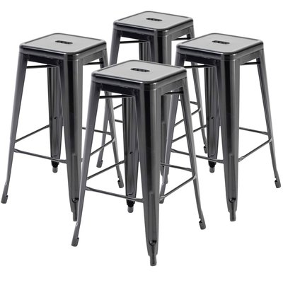 Lot de 4 tabourets style industriels en métal, INDUS OVIALA