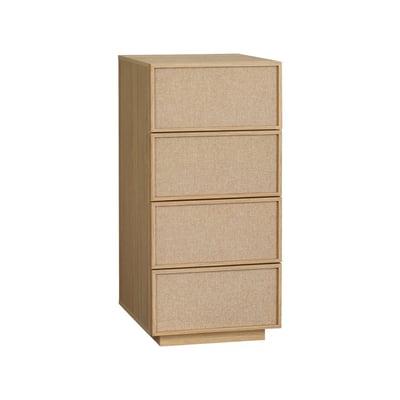 Chiffonnier décor bois et tissu 4 tiroirs KUBA SWEEEK