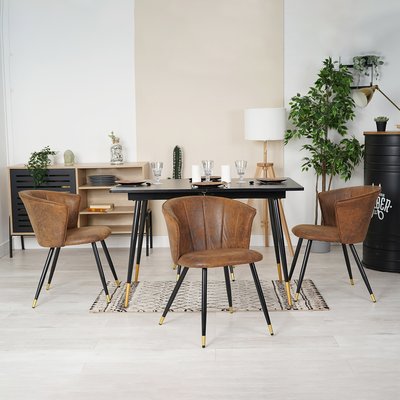 Table à manger extensible à allonge avec 4 chaises,WHALEN DONCIC MEUBLES COSY