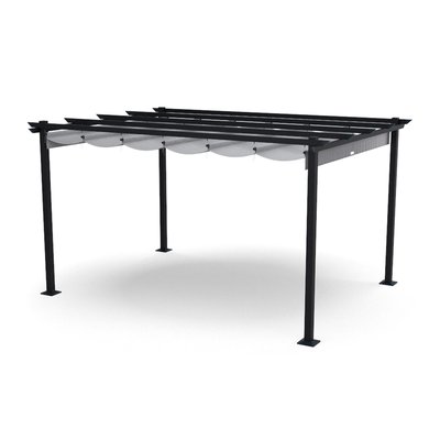 Tonnelle/Pergola aluminium toile coulissante, 3x4, HAVANA AVRIL PARIS