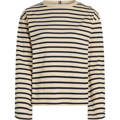Breton Striped Cotton T-Shirt with Crew Neck and Long Sleeves TOMMY HILFIGER