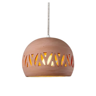 Suspension en terre cuite motif feuille, BABEL GERARD LAMY