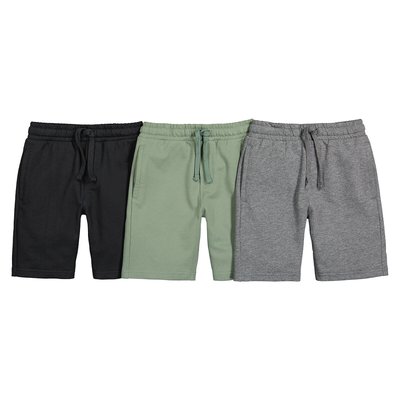 Lot de 3 bermudas en molleton LA REDOUTE COLLECTIONS