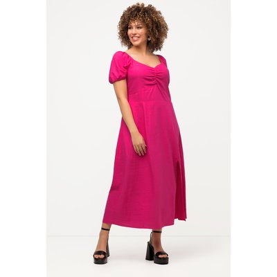 Robe midi en lin mélangé. Manches courtes ULLA POPKEN