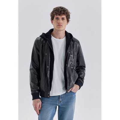 Bomber en cuir à parmenture amovible IKKS