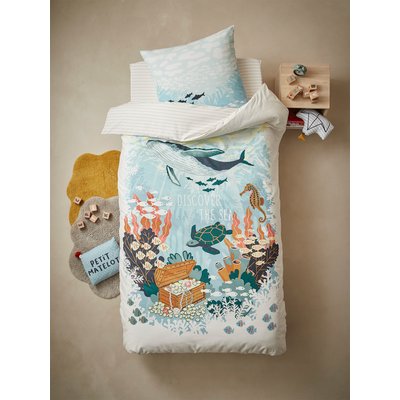 Parure housse de couette + taie d'oreiller enfant DEEP OCEAN Oeko-Tex® VERTBAUDET