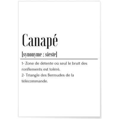 Affiche Définition Canapé L'AFFICHERIE