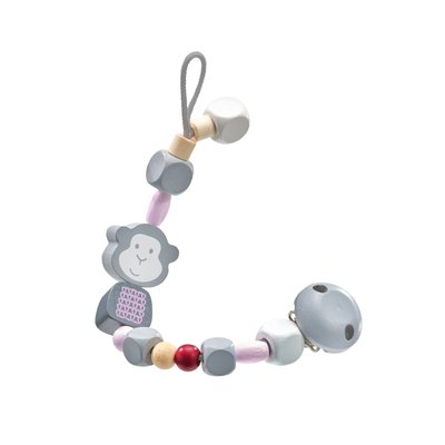 Attache-tétine Singe rose SELECTA