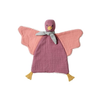 Doudou oiseau bi-matière avec mallette VERTBAUDET