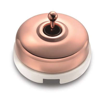Interrupteur Va-et-vient Dimbler Blanc Et Cuivre Ø64,5 Mm FONTINI