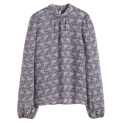 Блузка со стеганым воротником-стойкой, длинные рукава LA REDOUTE COLLECTIONS