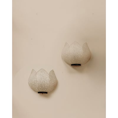 Paire d'appliques en acrylique Suzette N°226 - Bon état DEBONGOUT