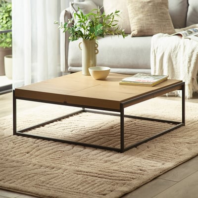 Ezika Square Removable Trays Coffee Table SO'HOME