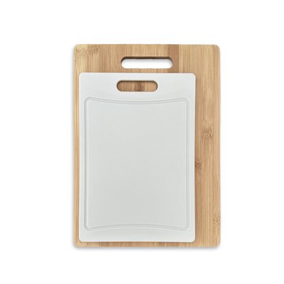 Lot de 2 planches à découper en bois et silicone KITCHEN UTILITY