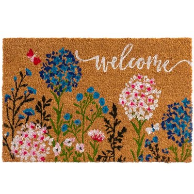 Paillasson coco welcome fleurs 60x40x1.5cm WADIGA