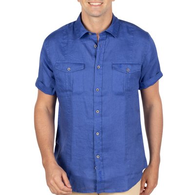 Chemise en lin manches courtes SHILTON
