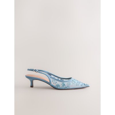 Escarpins en mesh brodés à bride arrière NEXT