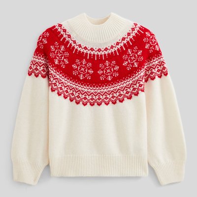 Pull jacquard col montant MONOPRIX