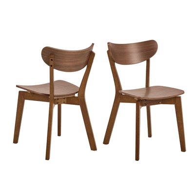 Chaise scandinave en bois finition noyer (lot de 2) - LETA HELLIN, DEPUIS 1862
