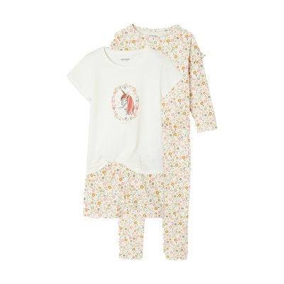 Lot pyjama + pyjashort flower power BASICS VERTBAUDET