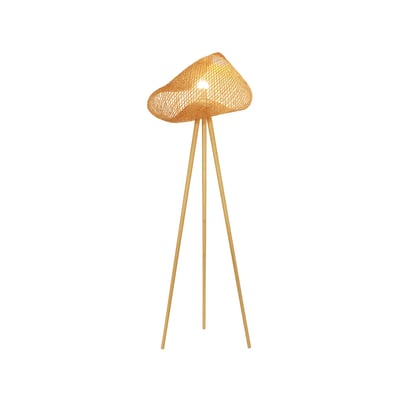 Lampadaire en bambou pieds en bois, LIPS NOW'S HOME