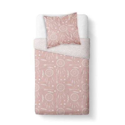 Parure de lit coton 1 personne imprimé graphique HAPPY TODAY
