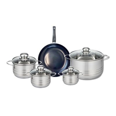Batterie 1 poêle 24cm + 4 faitouts 12/14/16/24cm PRIMA BRILLANT ELO