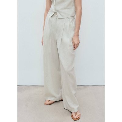 Pantalon de costume droit lin mélangé MANGO
