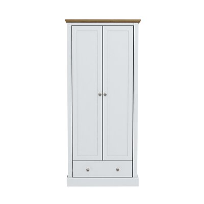 Wooden 2 Door Wardrobe with Single Drawer SO'HOME