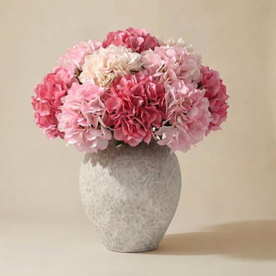 Bouquet de 12 tiges d'hortensia artificiel H63 SIA