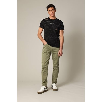 T-shirt en coton à manches courtes avec application printée et motif floral BOTANICAL DEELUXE