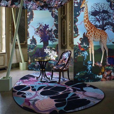 Tapis kilim tissé motif abstrait KAA CHRISTIAN LACROIX