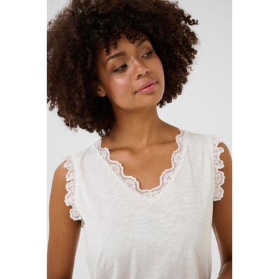 Haut Sans Manches Warehouse Blanc Et Bleu à Fleurs - Taille 6, Neuf Sans étiquette, Viscose