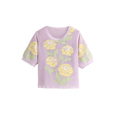 T-shirt col rond à manches courtes en crochet NEXT