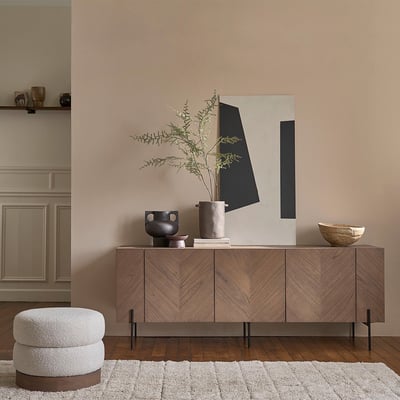 Buffet en bois massif 200 cm 3 portes  CALIX BERAH GETAH