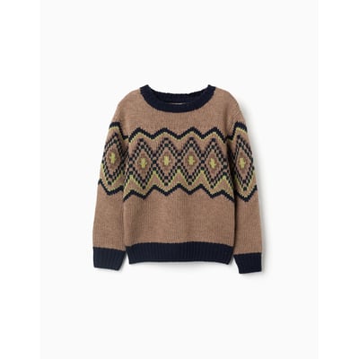 Pull en maille avec motif jacquard ZIPPY