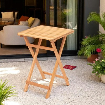 Petite table de jardin pliante en bois 60 cm SORA PIER IMPORT