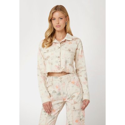 Veste en jean fleuri femme clearance