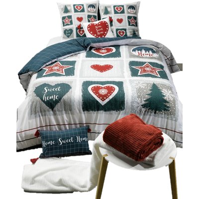 Housse de couette + taie Sweet home EDEN