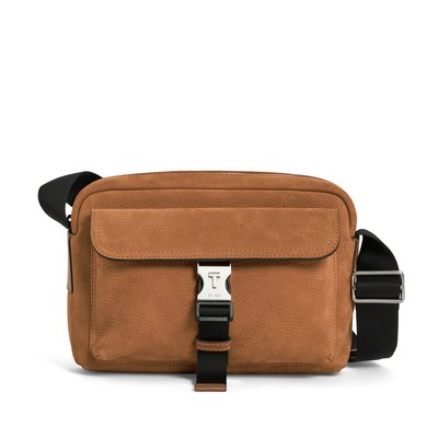Sac bandoulière petit en cuir nubuck grainé MAURICE LE TANNEUR