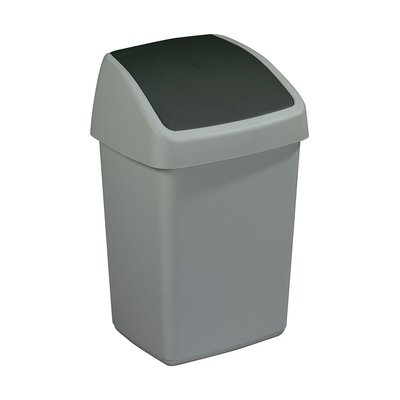 Poubelle blanche avec couvercle basculant Delta 10 litres JARDINDECO