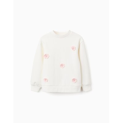 Sweat en Coton avec Fleurs en Crochet ZIPPY