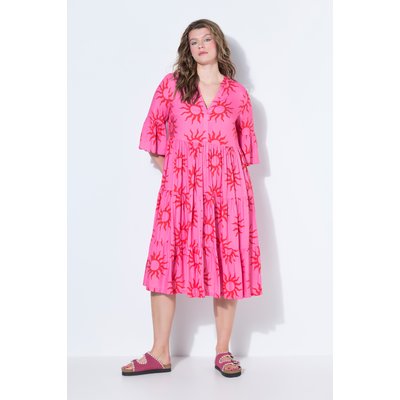 Robe longue, coupe trapèze, imprimé soleil STUDIO UNTOLD